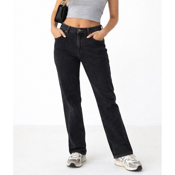 Lauren Ralph Lauren Denim - VTG‎ LAUREN JEANS CO Ralph Lauren Womens 14W Black Wash Straight Leg Jeans Retro